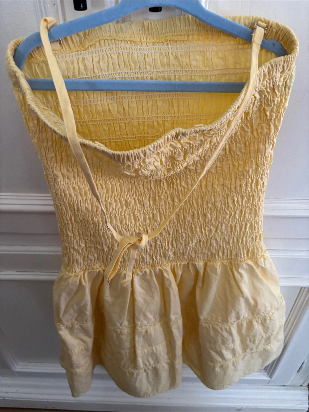 Yellow Smocked Ruffle Kids Dress